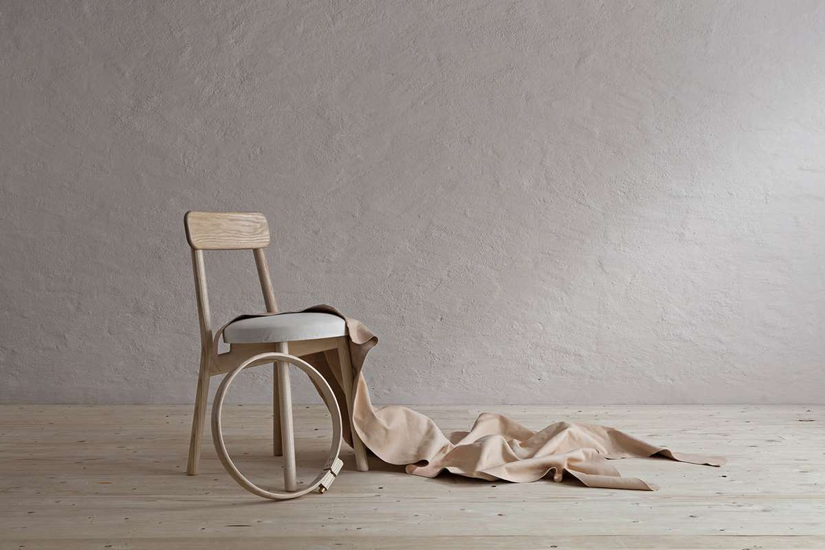 Canvas Wooden Chair by Stoft