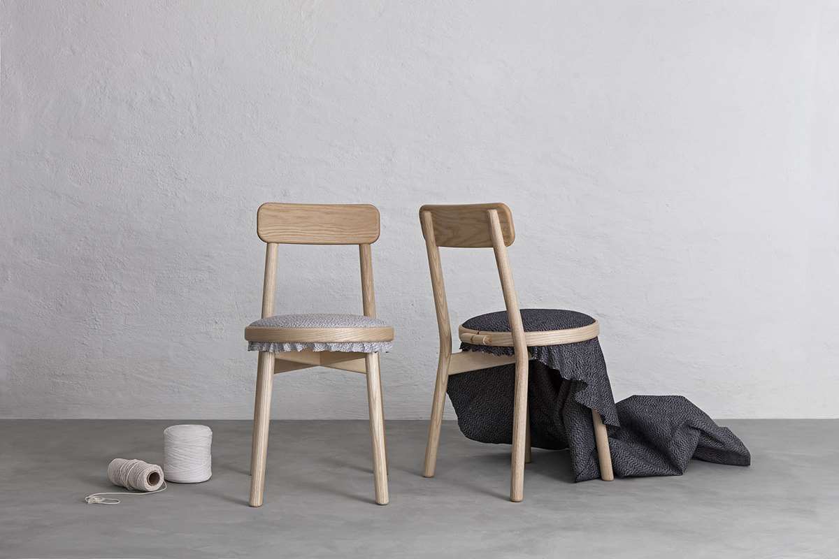 Canvas Wooden Chair by Stoft