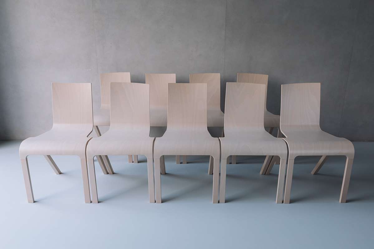 Tilt Plywood Chair by Daniel Lakos