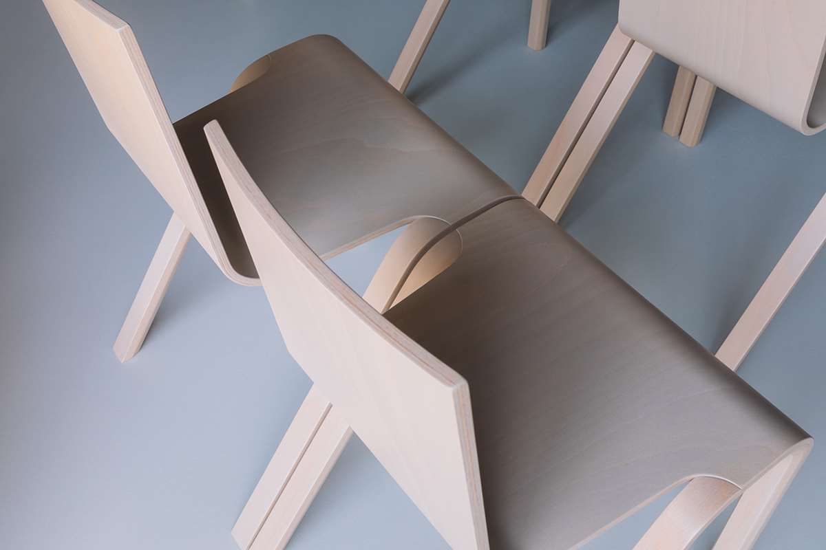 Tilt Plywood Chair by Daniel Lakos