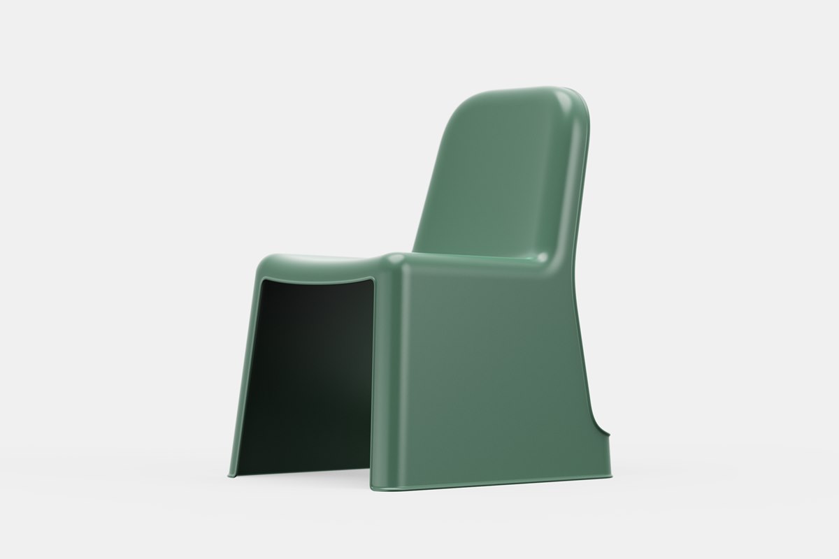 Bloc 01 Stackable Molded Chair made of Recycled Materials