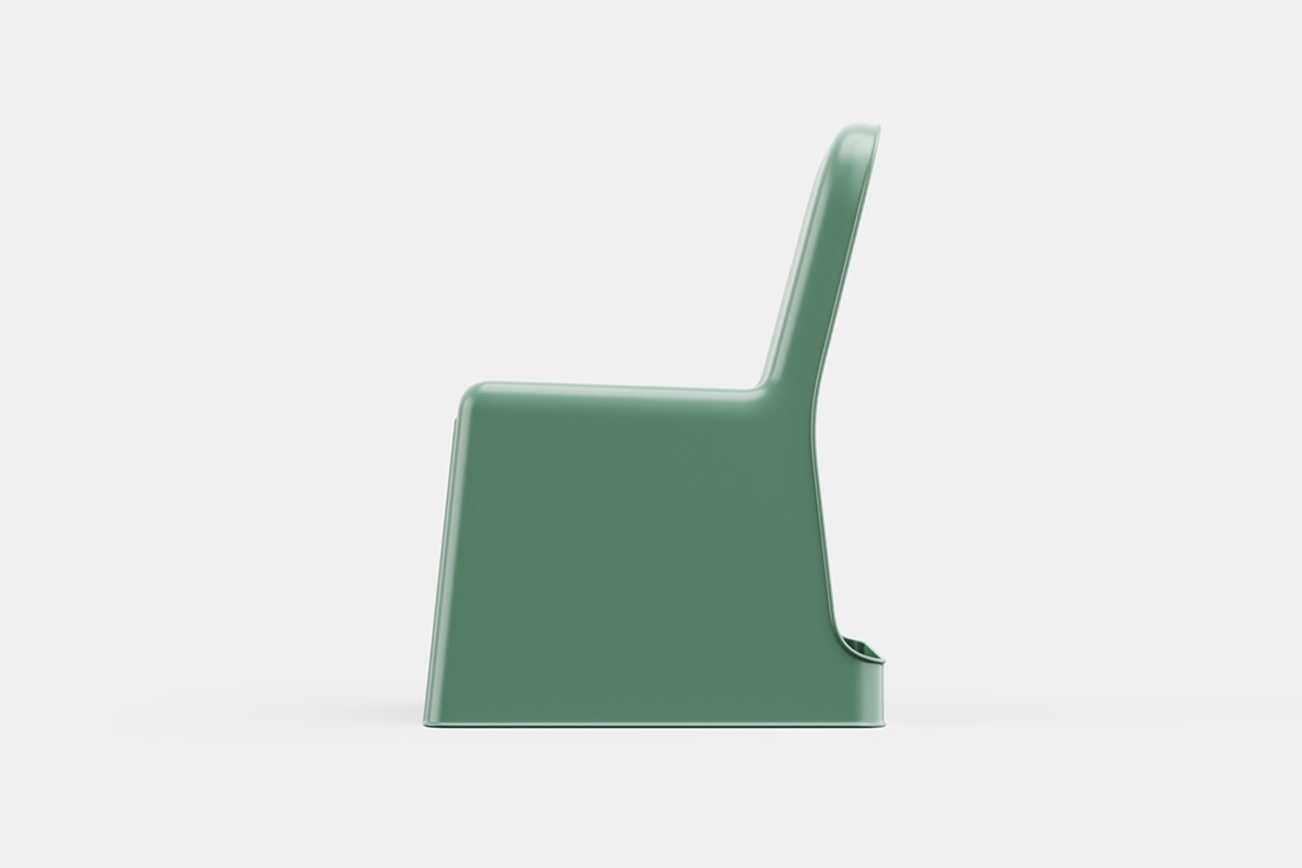 Bloc 01 Stackable Molded Chair made of Recycled Materials