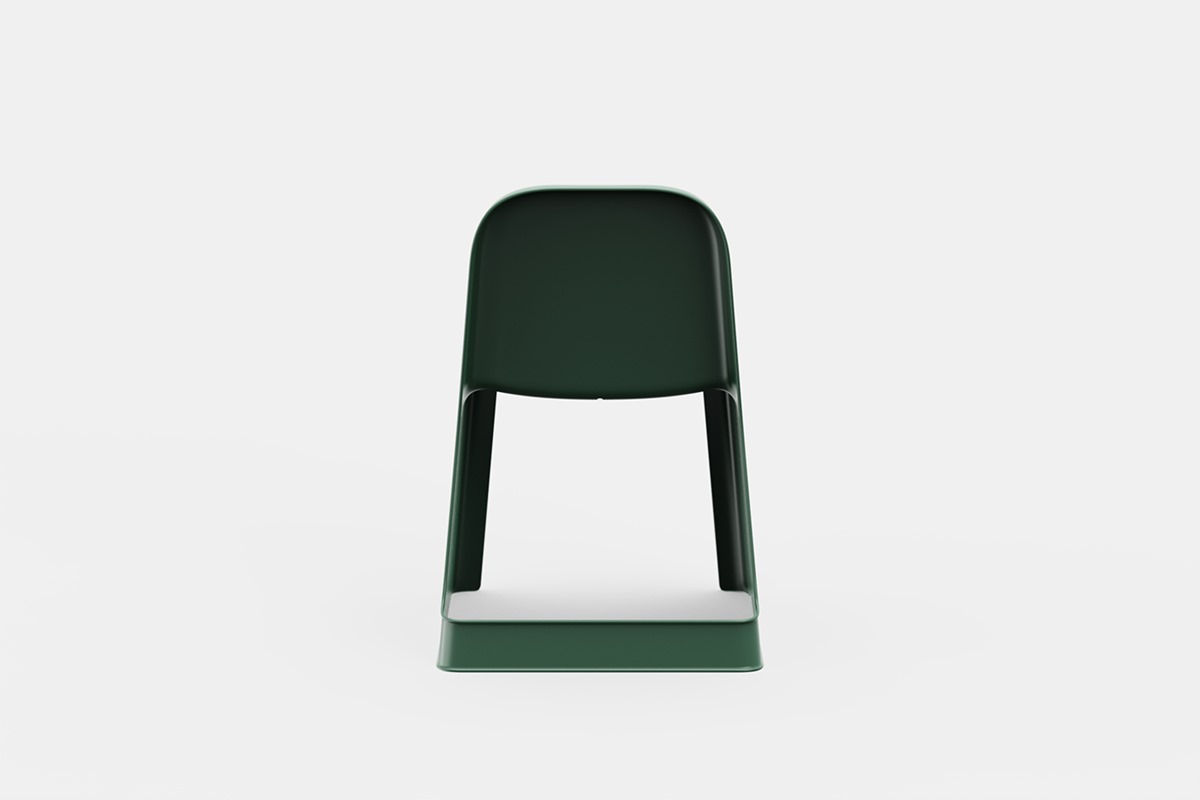 Bloc 01 Stackable Molded Chair made of Recycled Materials