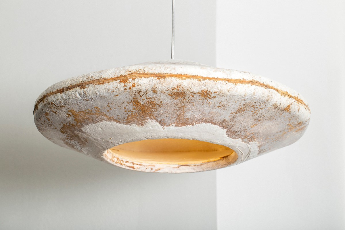 Pendant Lampshade Made from Mushroom Mycelium