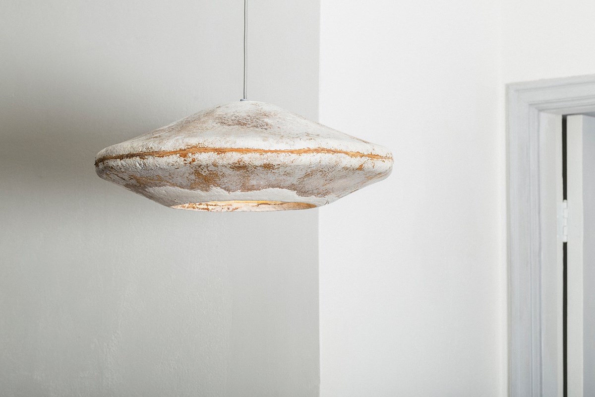 Pendant Lampshade Made from Mushroom Mycelium