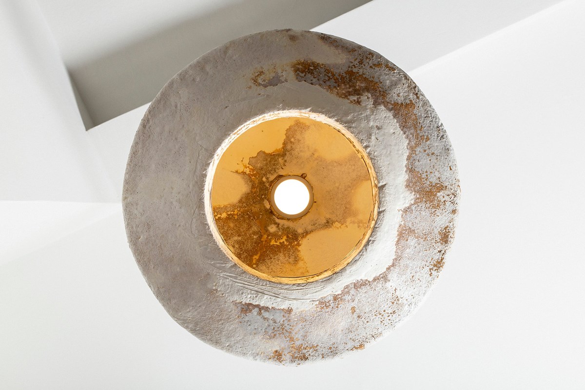 Pendant Lampshade Made from Mushroom Mycelium