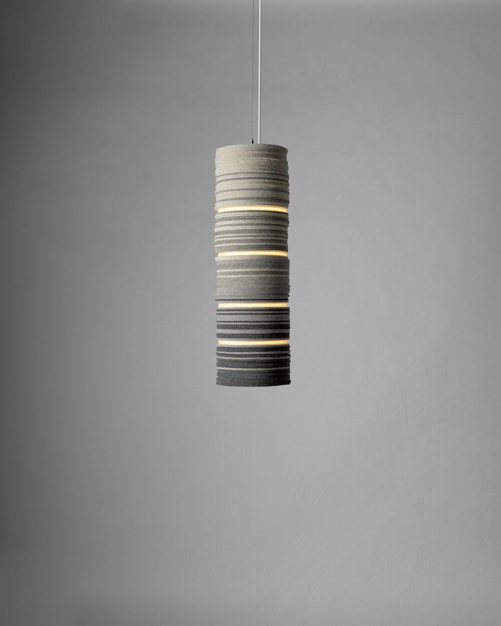 Pendant Lamps Made with Recycled Felt and Aluminum