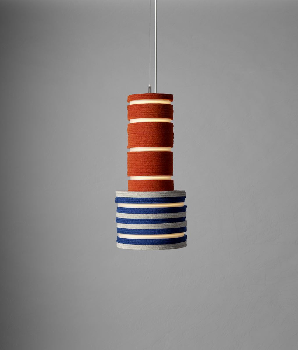 Pendant Lamps Made with Recycled Felt and Aluminum