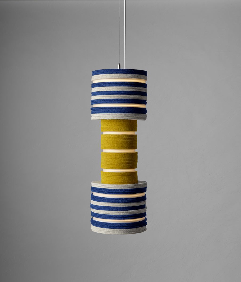 Pendant Lamps Made with Recycled Felt and Aluminum