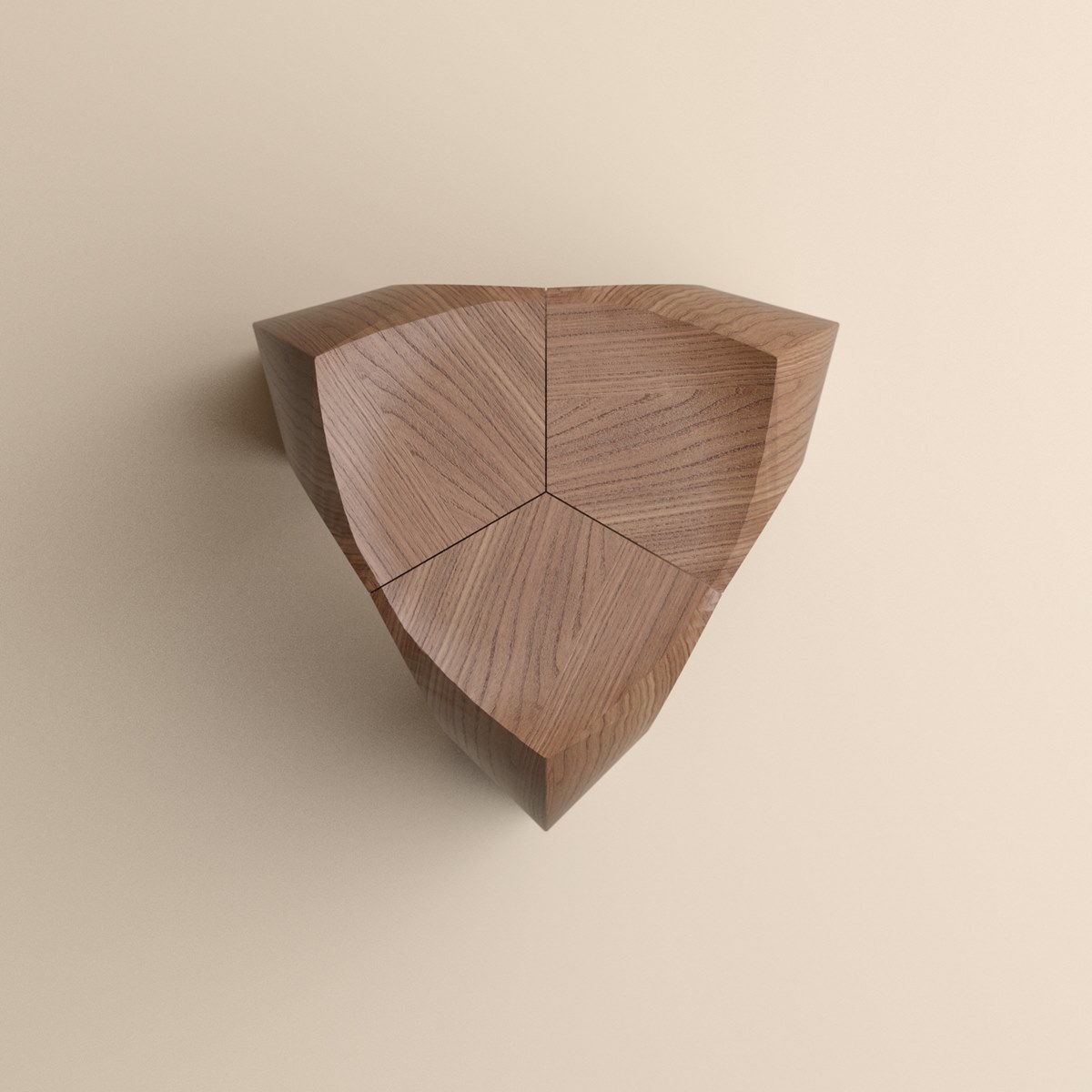 Crown Stool A Sculptural Stool Made of Durable Solid Wood